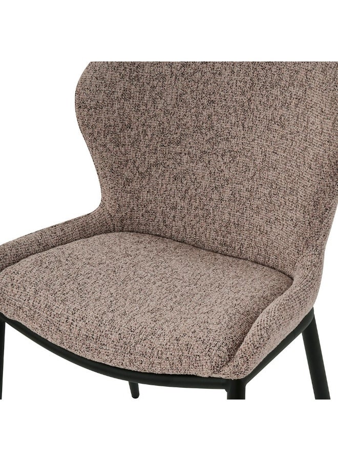 DANUBE HOME مجموعة كراسي طعام فلاش من 2 مع قماش مبطن | كراسي طعام مطبخ متينة بدون طاولة | أثاث تصميم حديث بمقعد فردي لغرفة الطعام L 57.5 x W 52 x H 85.5 سم - بني - Image 5