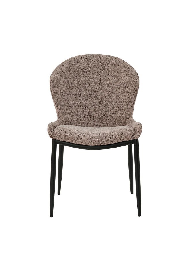 DANUBE HOME مجموعة كراسي طعام فلاش من 2 مع قماش مبطن | كراسي طعام مطبخ متينة بدون طاولة | أثاث تصميم حديث بمقعد فردي لغرفة الطعام L 57.5 x W 52 x H 85.5 سم - بني - Image 3