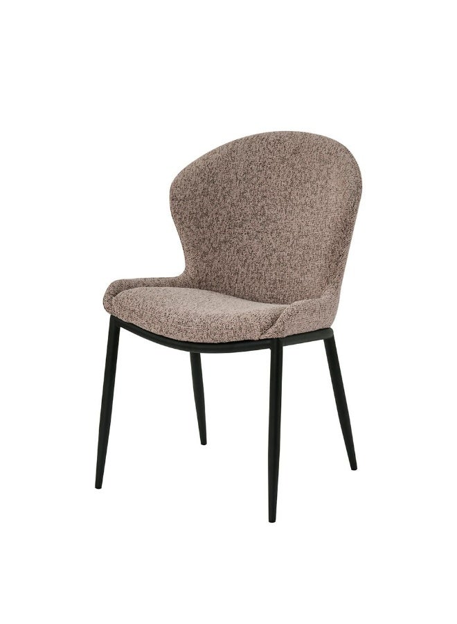 DANUBE HOME مجموعة كراسي طعام فلاش من 2 مع قماش مبطن | كراسي طعام مطبخ متينة بدون طاولة | أثاث تصميم حديث بمقعد فردي لغرفة الطعام L 57.5 x W 52 x H 85.5 سم - بني - Image 1