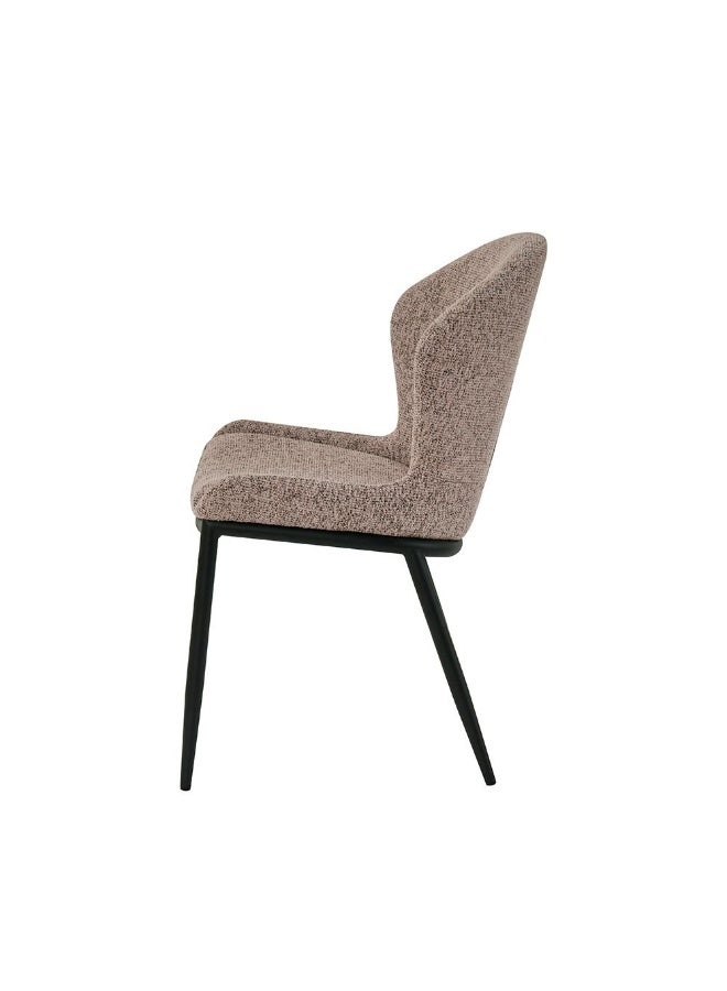 DANUBE HOME مجموعة كراسي طعام فلاش من 2 مع قماش مبطن | كراسي طعام مطبخ متينة بدون طاولة | أثاث تصميم حديث بمقعد فردي لغرفة الطعام L 57.5 x W 52 x H 85.5 سم - بني - Image 4