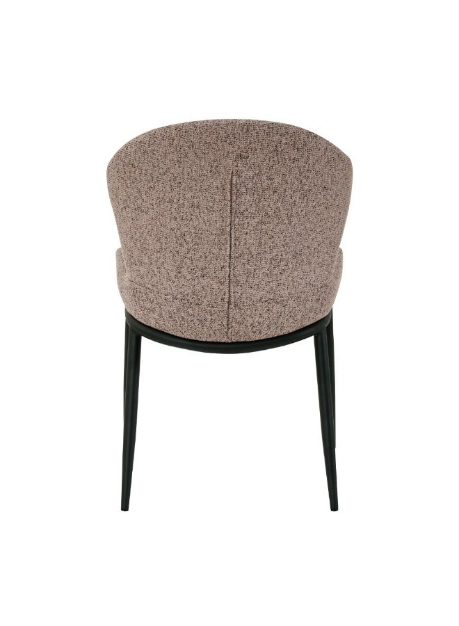 DANUBE HOME مجموعة كراسي طعام فلاش من 2 مع قماش مبطن | كراسي طعام مطبخ متينة بدون طاولة | أثاث تصميم حديث بمقعد فردي لغرفة الطعام L 57.5 x W 52 x H 85.5 سم - بني - Image 2