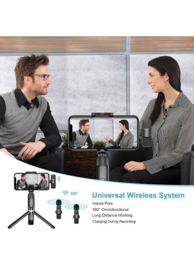 YD Dual Wireless Lavalier Microphone for Phone USB-C, Video Recording, Live Stream, Vlog, Black - Image 2