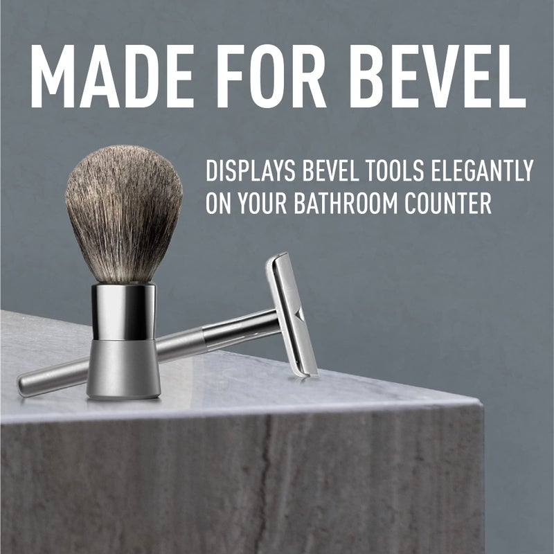Bevel Safety Razor & Shaving Brush Display Stand with Non Slip Base, Dual Shave Stand Designed to Prevent Water Damage, Improve Hygiene and Protect Shaving Kit - Image 3