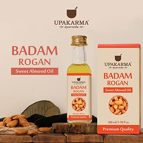 UPAKARMA Cold Pressed Sweet Almond Oil | 100% Pure & Natural Badam Rogan Oil for Face, Skin, Hair & Body | Nourishing & Hydrating Oil – 100 ml (Pack of 2) - Image 2