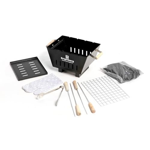 BRIGHTBERG Portable Barbeque Grill Set for Home | Charcoal BBQ Tandoori grill for Chicken, Paneer & Outdoor Cooking | Heavy-Duty Grill for Barbeque Lovers - Image 5
