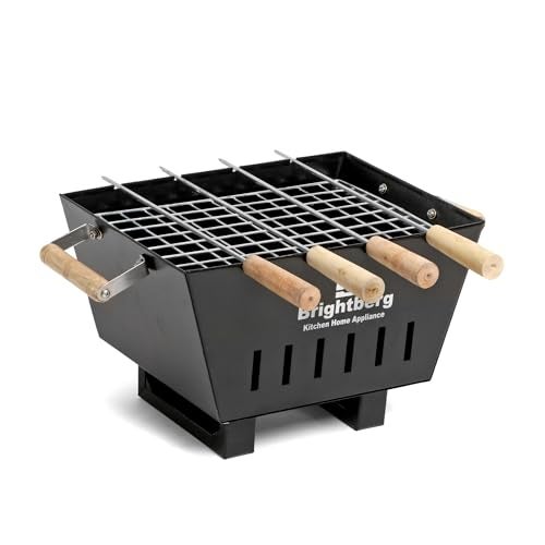 BRIGHTBERG Portable Barbeque Grill Set for Home | Charcoal BBQ Tandoori grill for Chicken, Paneer & Outdoor Cooking | Heavy-Duty Grill for Barbeque Lovers - Image 1