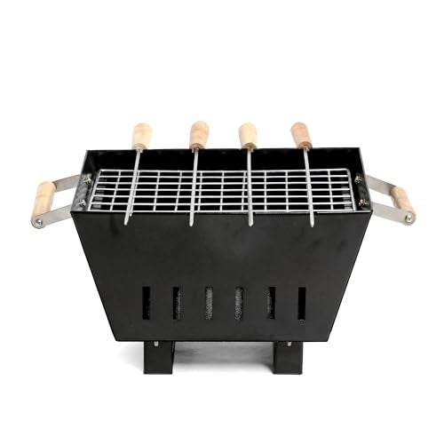 BRIGHTBERG Portable Barbeque Grill Set for Home | Charcoal BBQ Tandoori grill for Chicken, Paneer & Outdoor Cooking | Heavy-Duty Grill for Barbeque Lovers - Image 4