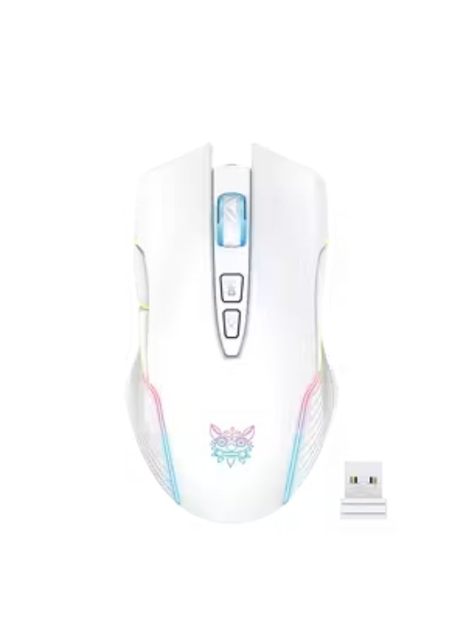 أونيكوما ماوس الألعاب Onikuma CW905 ثنائي الوضع RGB - أبيض - Image 1