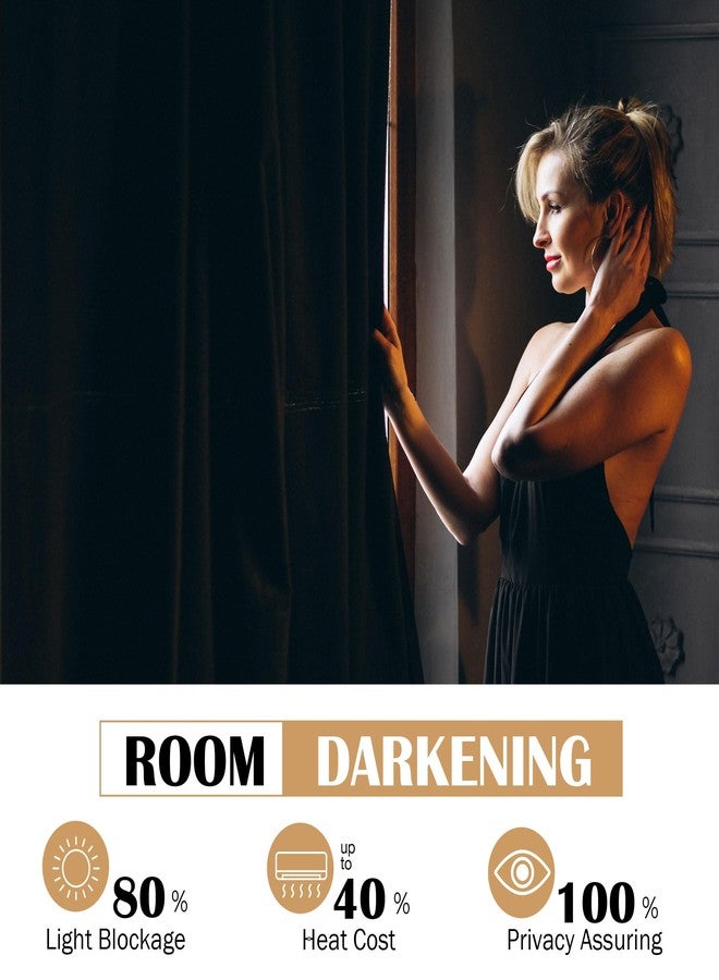 Beauoop Black Velvet Curtains 84 Inches Long 2 Panels for Bedroom Living Room Soft Luxury Room Darkening Thermal Insulated Soundproof Rod Pocket Window Treatments Drapes, 52X84 Set of 2 - Image 4