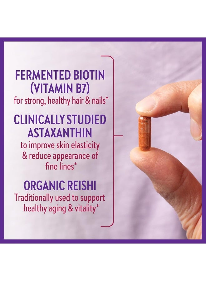 New Chapter Biotin Supplement, Vegan Hair Skin And Nails Vitamins With Fermented Biotin + Astaxanthin - 60 Count - Image 4