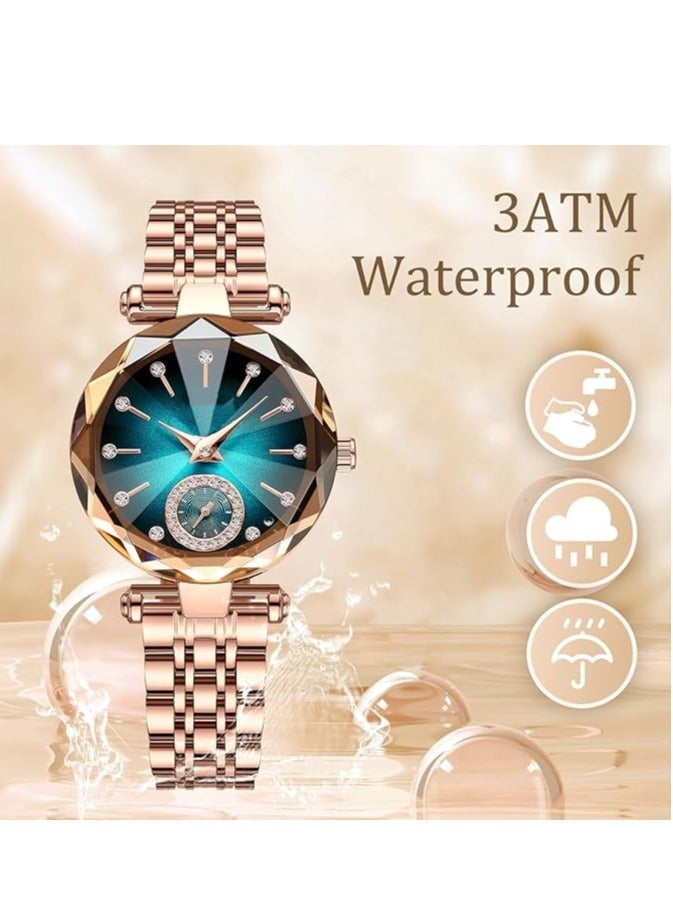 Watches for Women , Fashion Analog Creative Diamond Dial Wrist Watch, Jewelry Gift for Wedding Anniversary Birthday - Image 3