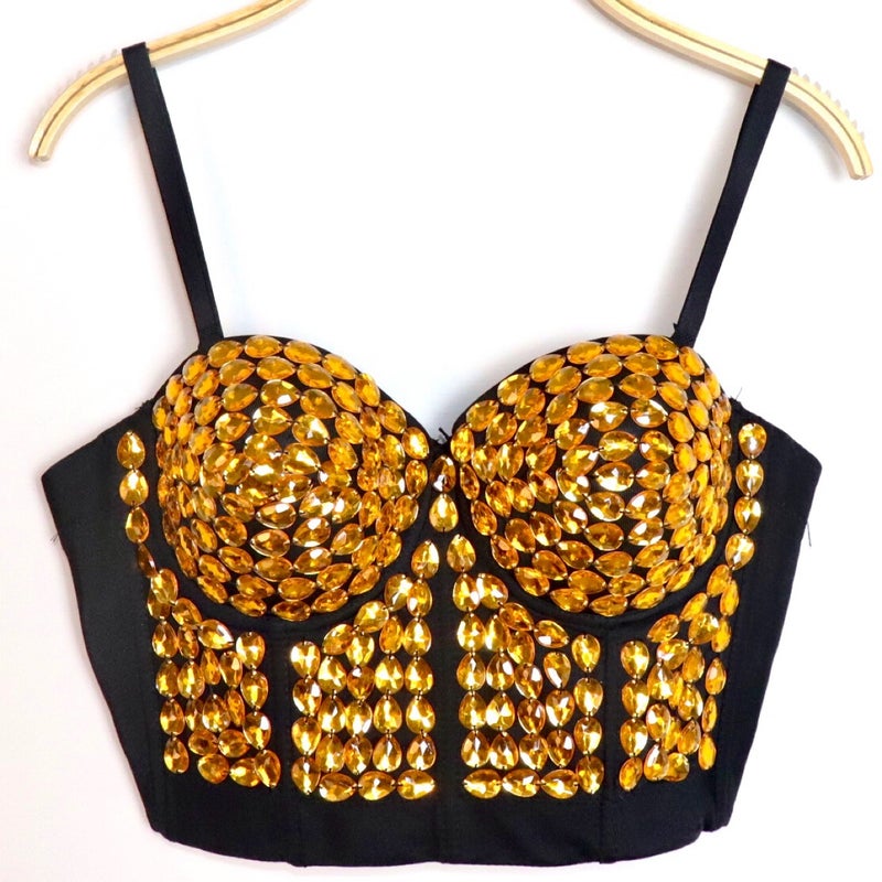Chest Shaping Corset Outer Wearing Internet Celebrity Heavy Industry Beaded Vest Short Style Ball Brilliant Diamond Sling For Women - Image 2