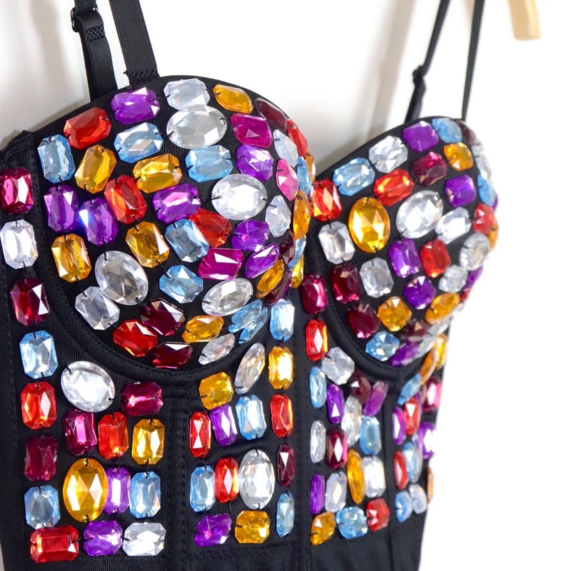 Chest Shaping Corset Outer Wearing Internet Celebrity Heavy Industry Beaded Vest Short Style Ball Brilliant Diamond Sling For Women - Image 4