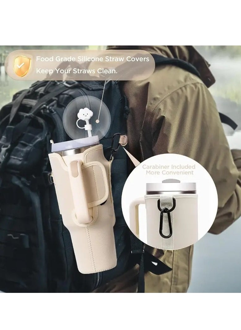 LIMOS - Water Bottle Holder with Handle, Cell Phone Pocket and Adjustable Shoulder Strap for bottles - Outdoor Water Bottle Holder - Image 1