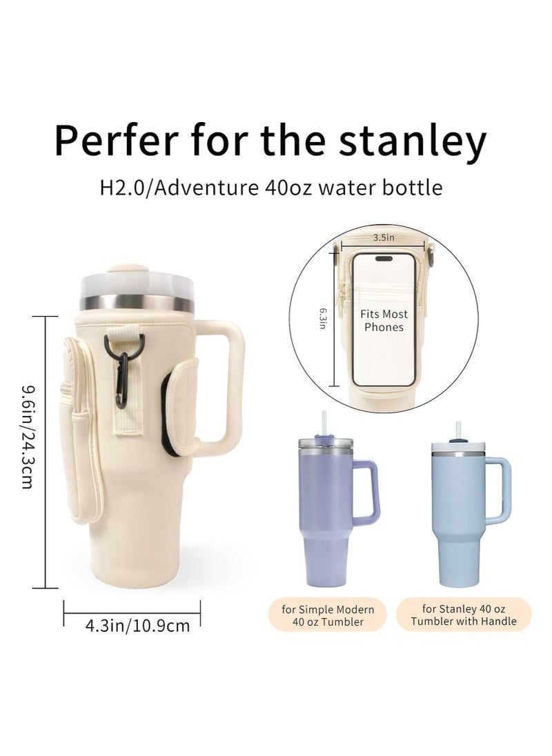 LIMOS - Water Bottle Holder with Handle, Cell Phone Pocket and Adjustable Shoulder Strap for bottles - Outdoor Water Bottle Holder - Image 1