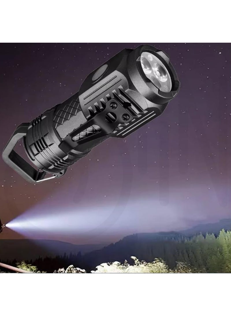 Ostin Ostin Mini LED Flash Light Type C USB Rechargeable Small Torch 5 Modes Waterproof Portable Torch Light with Handle for Outdoor Campping Hiking  - Image 1