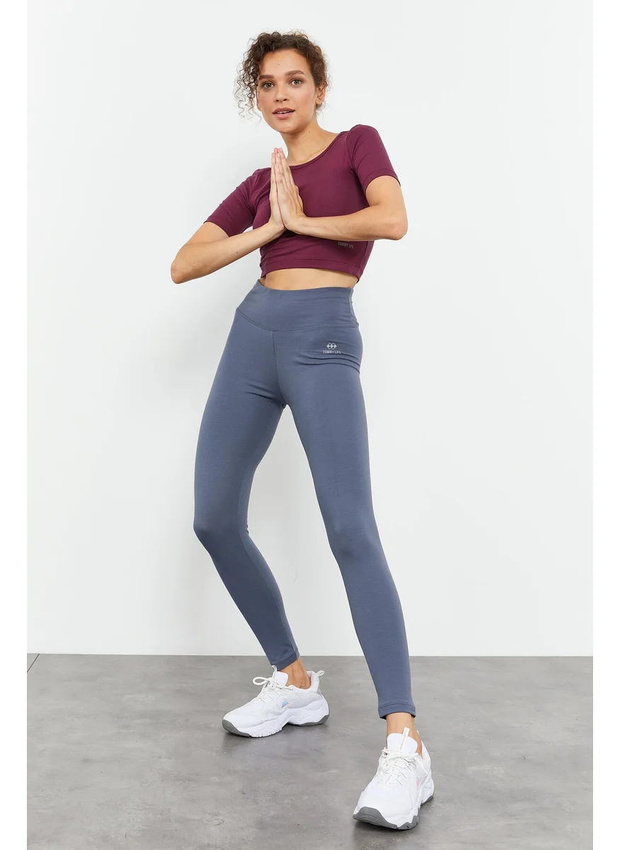 Tommy Life Petrol Women's High Waist Slim Fit Skinny Leg LEGGINGS-94011