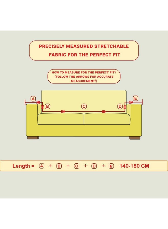Lukzer غطاء أريكة لوكزر ذو مقعدين بلون أخضر باهت بنمط الماس المنحني | قماش جاكار قابل للتمدد عالميًا بوزن 240 جرام لكل متر مربع | غطاء أريكة مضاد للانزلاق وقابل للغسل (140-180 سم/SC-085-02) - Image 2