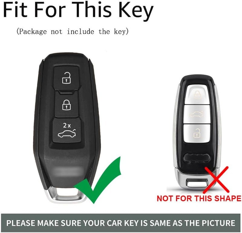 ontto TPU Car Key Fob Cover for Audi A5 S5 A6 S6 Q5 SQ5 Q6 SQ6 (2025 Onwards) - Black - Image 2