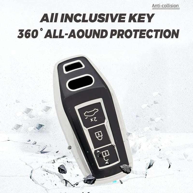 ontto TPU Car Key Fob Cover for Audi A5 S5 A6 S6 Q5 SQ5 Q6 SQ6 (2025 Onwards) - Black - Image 4