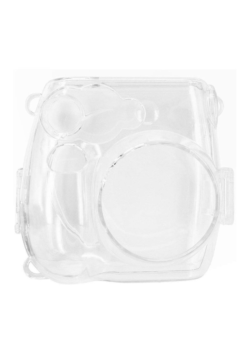 Protective Case Compatible with Fujifilm Instax Mini 7S/7C Crystal Hard Shell PVC Protective Cover Carrying Cover/with Adjustable Shoulder Strap -Clear - Image 3
