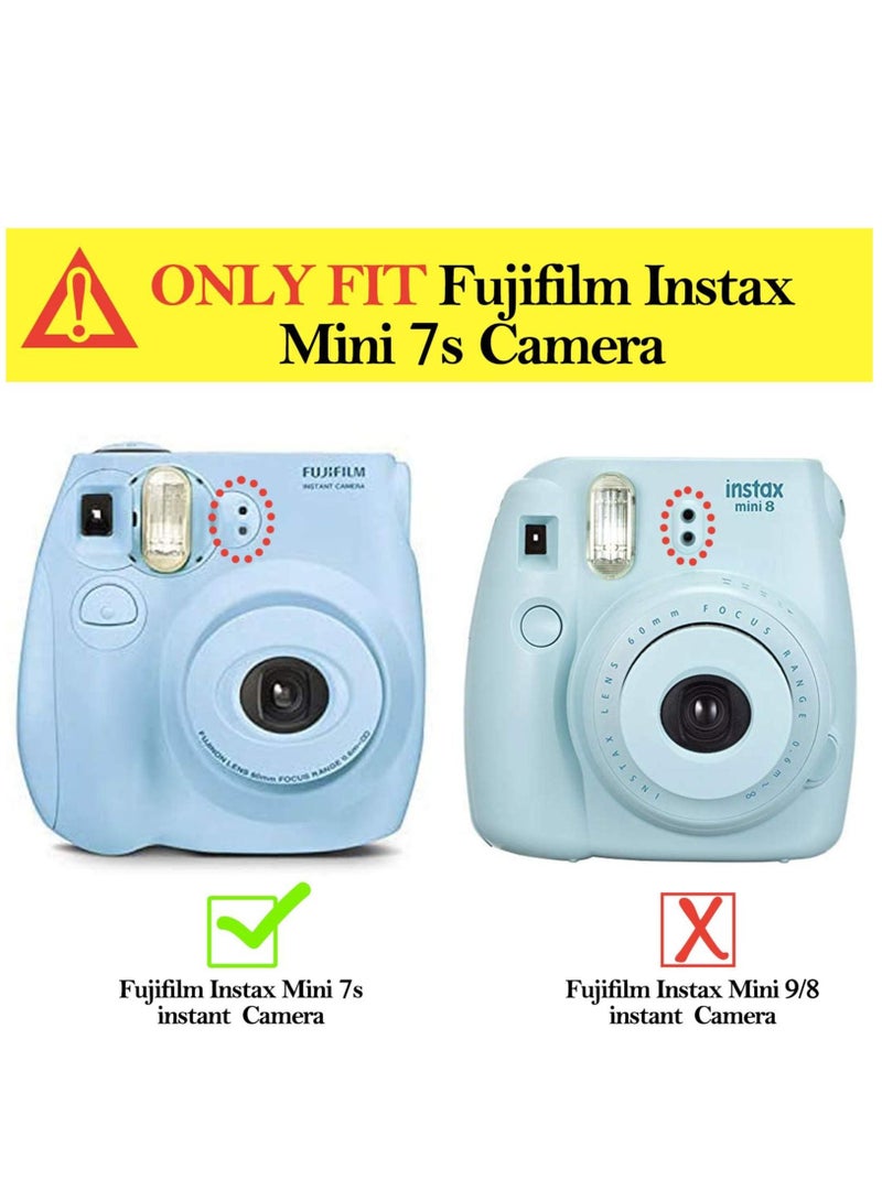 Protective Case Compatible with Fujifilm Instax Mini 7S/7C Crystal Hard Shell PVC Protective Cover Carrying Cover/with Adjustable Shoulder Strap -Clear - Image 2