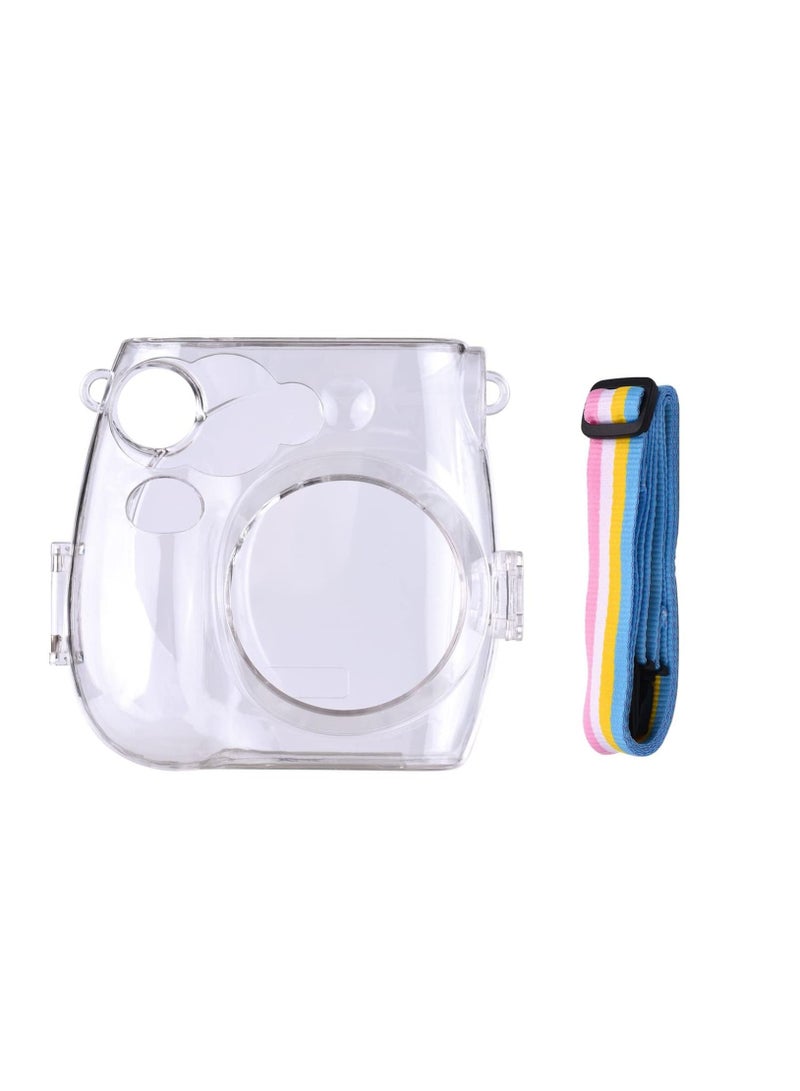 Protective Case Compatible with Fujifilm Instax Mini 7S/7C Crystal Hard Shell PVC Protective Cover Carrying Cover/with Adjustable Shoulder Strap -Clear - Image 5