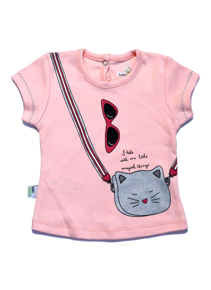 BabyShoora - Baby set with Print T-Shirt And Shorts Purple - Image 1