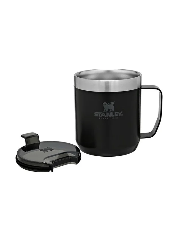 ستانلي Stanley Classic Legendary Camp Mug 0.35L / 12 OZ Matte Black â€“ Double-wall vacuum insulation | Stainless steel camp mug | BPA-free thermal cup |Dishwasher safe | Single server brewer compatible