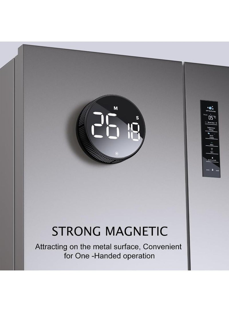 Hayat Comfort Digital Kitchen Timer, Large LED Display Magnetic Timer, Adjustable Volume Visual Countdown for Cooking Teaching Study, Productivity Timer, Suitable(Black) - Image 3