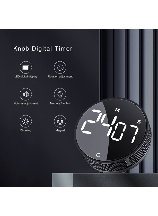 Hayat Comfort Digital Kitchen Timer, Large LED Display Magnetic Timer, Adjustable Volume Visual Countdown for Cooking Teaching Study, Productivity Timer, Suitable(Black) - Image 2