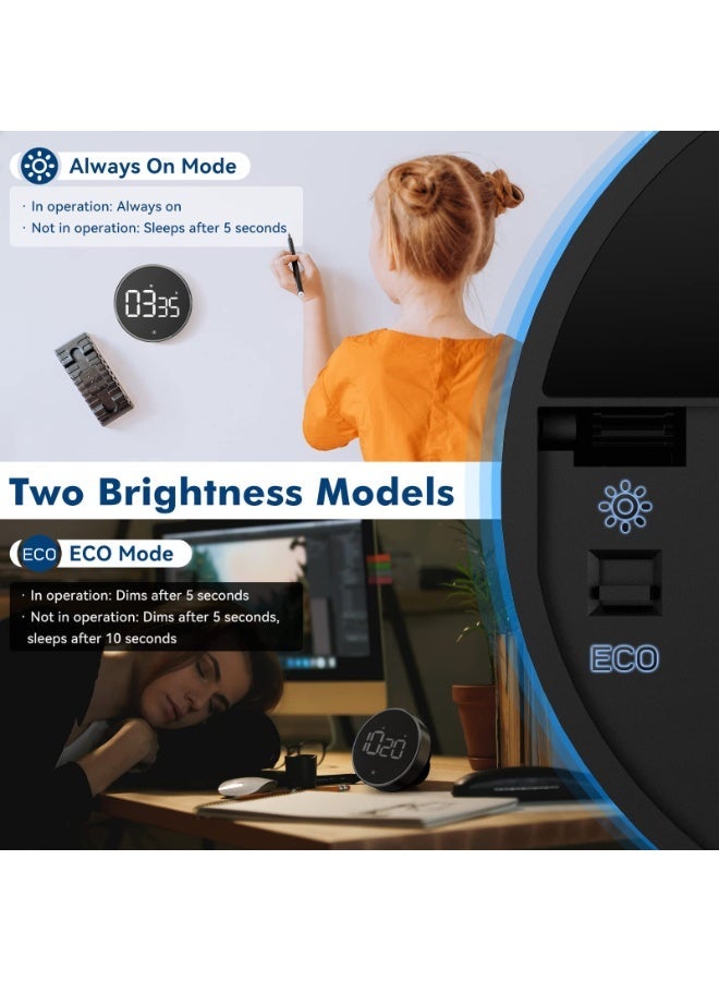 Hayat Comfort Digital Kitchen Timer, Large LED Display Magnetic Timer, Adjustable Volume Visual Countdown for Cooking Teaching Study, Productivity Timer, Suitable(Black) - Image 5