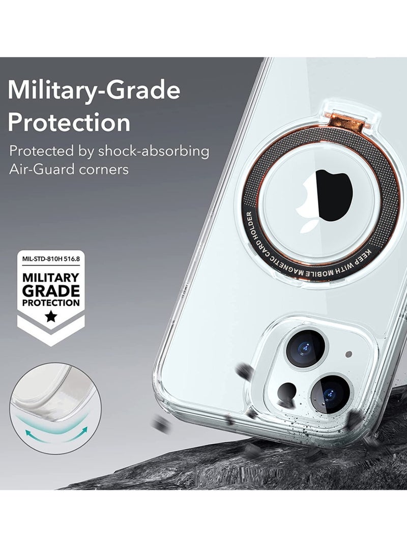Techie Soft TPU Magnetic Mag Stand Ring Holder Case Cover for Apple iPhone 15 Plus – Clear - Image 4