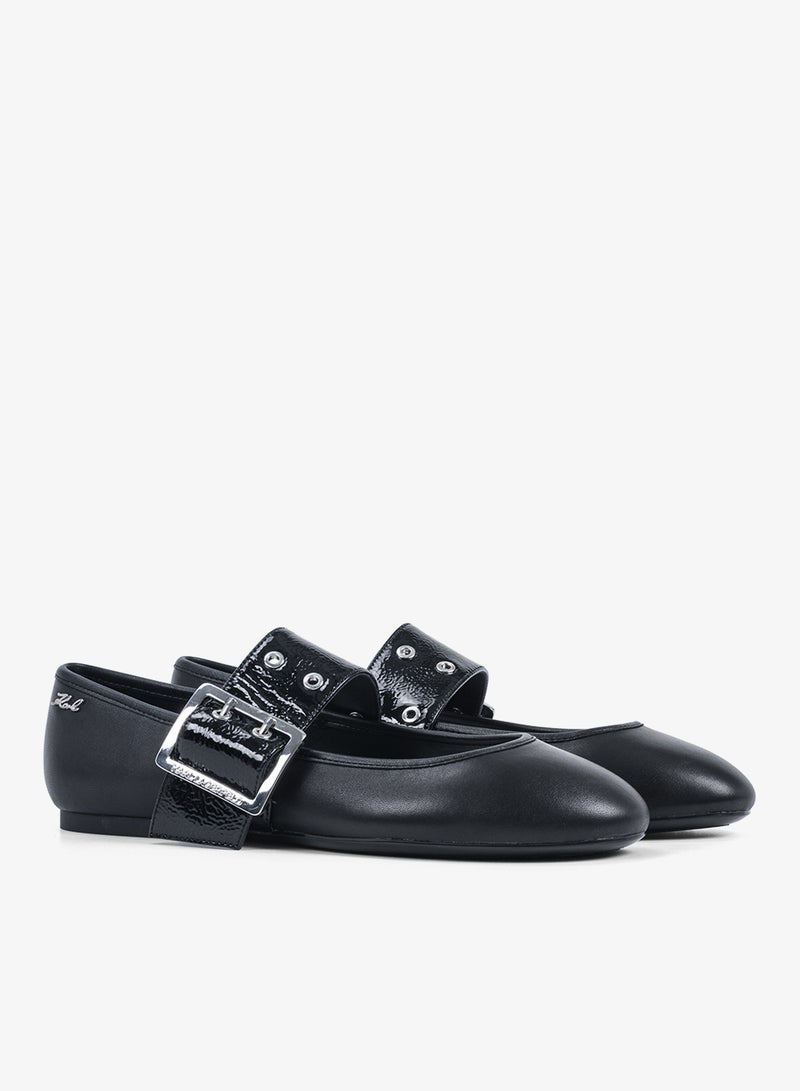 Karl Lagerfeld Karo Buckle Strap Ballerinas - Image 3