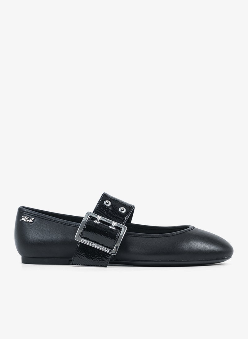 Karl Lagerfeld Karo Buckle Strap Ballerinas - Image 1