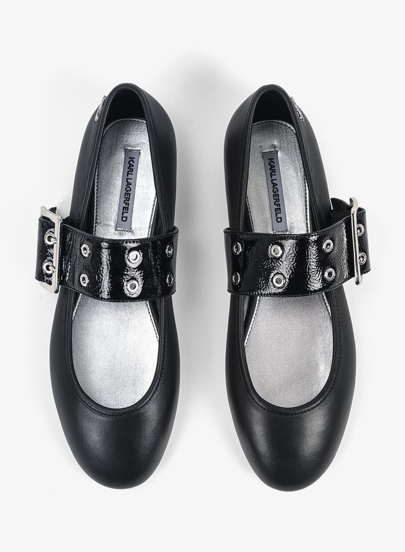 Karl Lagerfeld Karo Buckle Strap Ballerinas - Image 4