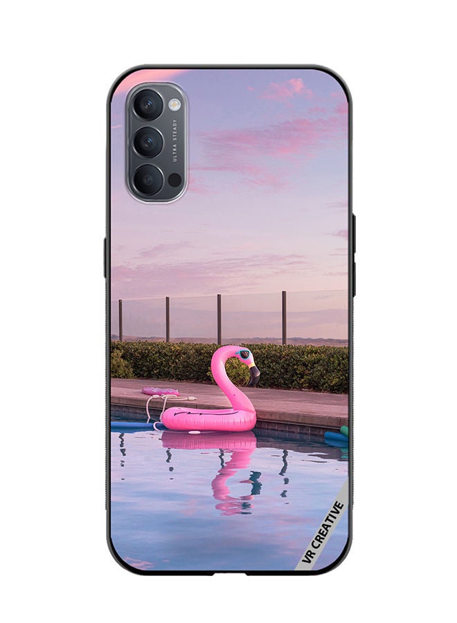 VR CREATIVE Protective Case Cover For Oppo Reno4 Pro 5G Flamingo Tube Design Multicolour - Image 1