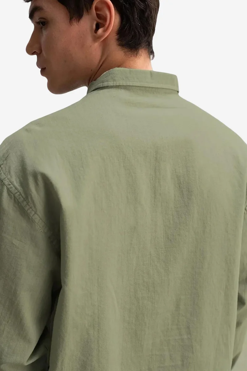 Giesto Khaki Green GIESTO Cotton Oversized Button-Up Shirt for Men | Best Price UAE
