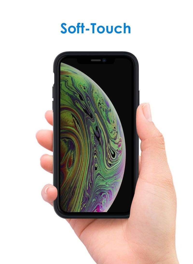 جي تيك جراب من السيليكون لهاتف iPhone X iPhone XS مقاس 5.8 بوصة مصنوع من السيليكون الناعم الملمس حافظة واقية لكامل الجسم غطاء مقاوم للصدمات مع بطانة من الألياف الدقيقة - Image 2
