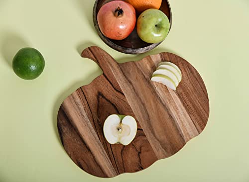 Affinity Decor Halloween Pumpkin Shaped Wood Cutting Board for kitchen Decoration, Gothic Cutting Boards with Handle, Charcuterie Wooden Boards, Serving Platter (Pumpkin Board 12"L x 13"W) - Image 4