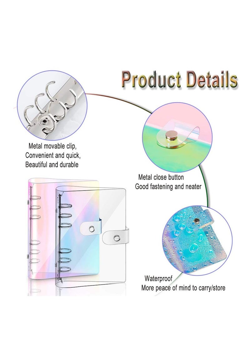 KASTWAVE 2 PCS A5 Rainbow Soft PVC Notebook Binder, Refillable Paper PVC Binder, Loose Leaf Personal Planner Binder, Clear Soft PVC Notebook Cover - Image 2