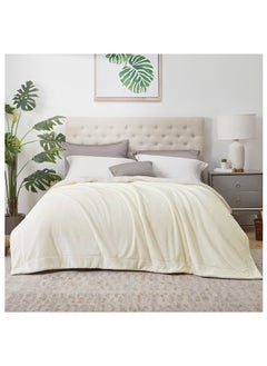 Fabienne Sherpa Blanket Single Size Twin Plush Bed Blanket Throw Blanket Flannel Fleece Reversible Lamb Blanket Warm and Plush Travel Blanket Off White 160x220 cm  - Image 2