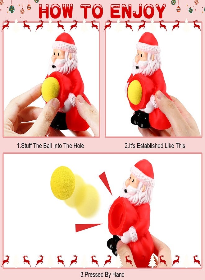Vinsot Christmas Santa Claus Popper Toy with 5 Shoot Foam Balls Cute Holiday Popper Toy Shoot Ball Toys Christmas Stocking Stuffers for Kids Holiday Party Favors - Image 3