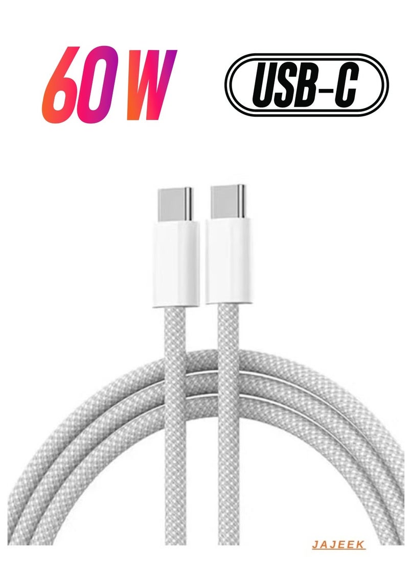 JAJEEK iPhone 16/15 Charging Cable 2M – 60W USB C to C Fast Charging Cable, Durable & High-Speed Data Transfer, Compatible with iPhone 16, 15, iPad, MacBook, and More - Image 1