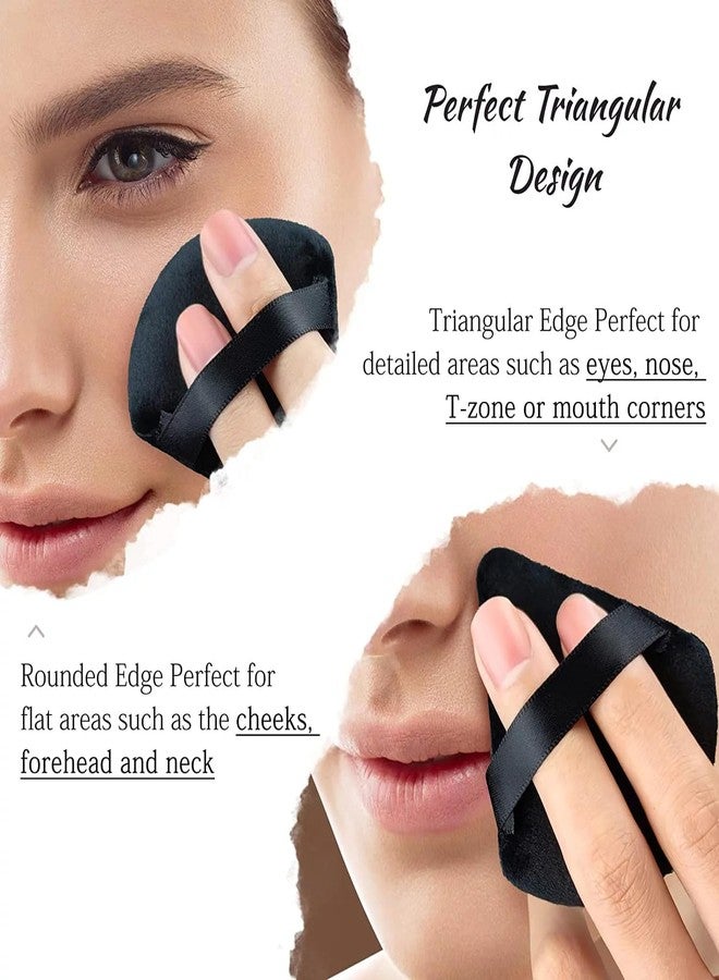 Felofix 2 Pieces Powder Puff Face Soft Triangle for Loose and Body Powder, Velour Makeup and Foundation Blending Sponges Set Beauty Blender Tools(Multicolor) - Image 4