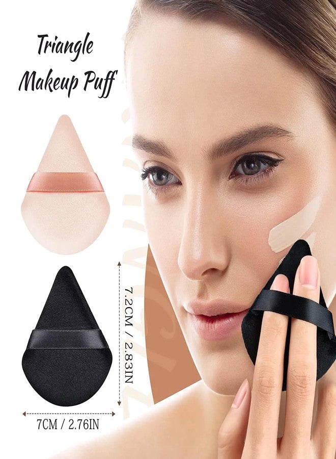 Felofix 2 Pieces Powder Puff Face Soft Triangle for Loose and Body Powder, Velour Makeup and Foundation Blending Sponges Set Beauty Blender Tools(Multicolor) - Image 3