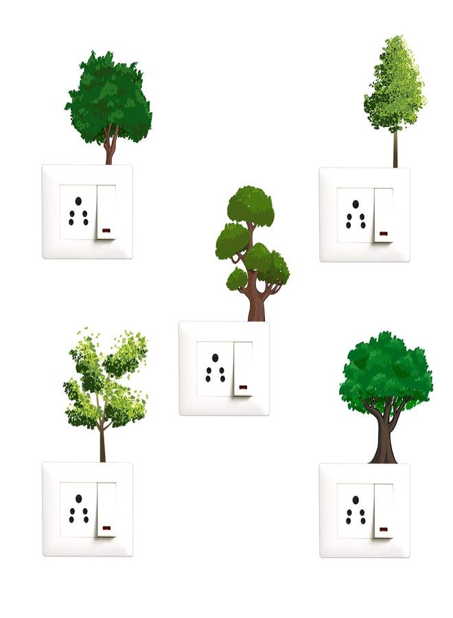 Decopix Scenic Tree -Nature Decorative PVC Vinyl Wall Sticker Combo Pack for Switch Panel Board, Laptop, Fridge Sm4006 - Set of 5 - Image 1