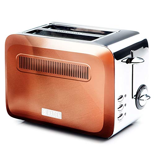 Haden Boston Copper Pyramid 2-Slice Toaster with Variable Browning Control, Removable Crumb Tray, Defrost & Reheat Functions - Sleek Retro Design - Image 1