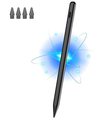 CMARS Stylus Pen for iPad 2018-2025, Pencil for Pad 9th&10th Generation with Tilt, Palm Rejection, Pencil Compatible with Apple iPad 6/7/8/9/10/A16, Pro 11"/12.9"/13"/M4, Mini 5/6, Air 3/4/5/M2/M3 - Black - Image 1
