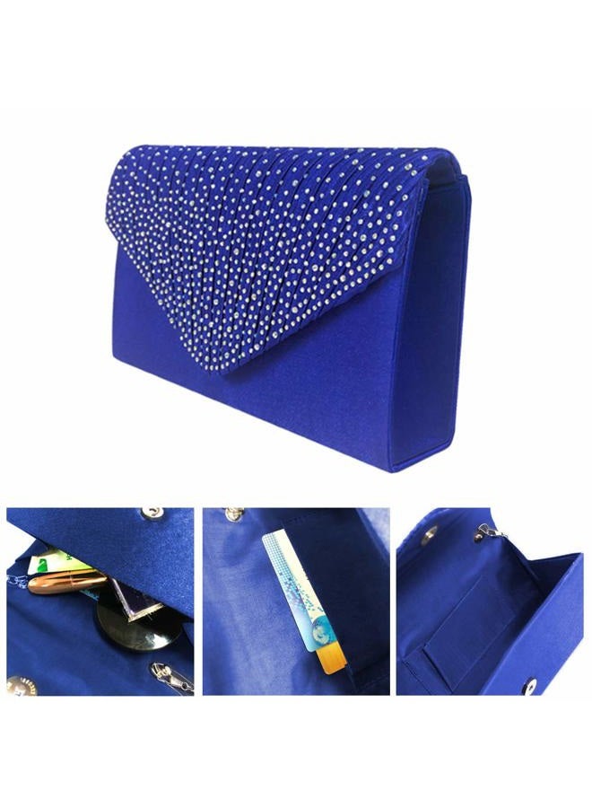 Groupcow Ladies Evening Handbags Bridal Wedding Bag Handbag (Royal Blue) - Image 5